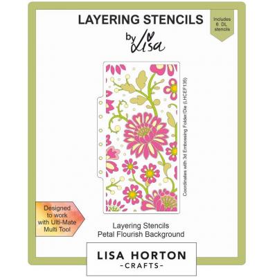 Lisa Horton Crafts Layering Stencils - Petal Flourish Background